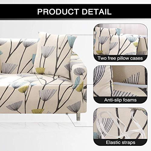 Lamberia Lamberia Printed Sofa Cover Stretch Couch Cover Sofa Slipcovers for Couches and Loveseats with Two Free Pillow Case (Beige, Loveseat)