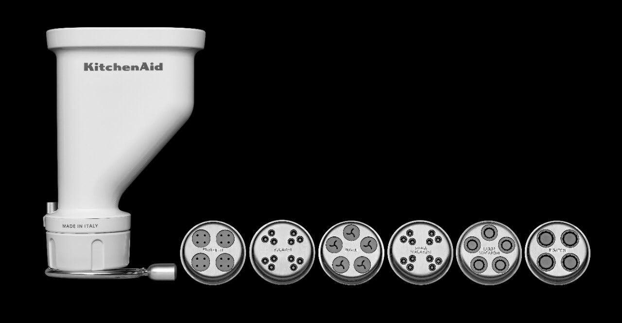 KitchenAid KitchenAid KSMPEXTA Gourmet Pasta Press Attachment with 6 Interchangeable Pasta Plates, White