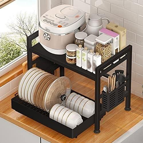 EVXOIJM EVXOIJM Microwave Stand Microwave Oven Rack Microwave Rack 2 Tier Microwave Oven Rack Carbon Steel Microwave Stand Spice Organizer Shelf Kitchen Storage Rack Microwave Shelf Microwave Stand Shelf