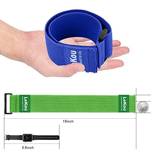 lekou Lekou Elastic Cinch Straps 2\" x 18\" (8 Pack) , Stretchy Hook and Loop Storage Straps Hook and Loop Cinch Strap with Buckle - Bicycle, Truck, Boat Extension Cords, Ropes, Hoses Garage & RV Organization