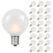 Novelty Lights Novelty Lights 25 Pack G40 Frosted White Outdoor Globe Bulbs, Light Bulbs Glass Incandescent Bulbs with 3000 Hour Lifespan, Globe String Lights Replacement Bulbs
