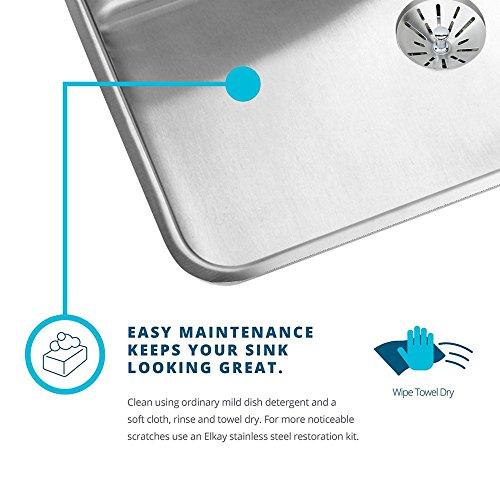Elkay Elkay ELUH2115PD Lustertone Classic Single Bowl Undermount Stainless Steel Sink with Perfect Drain