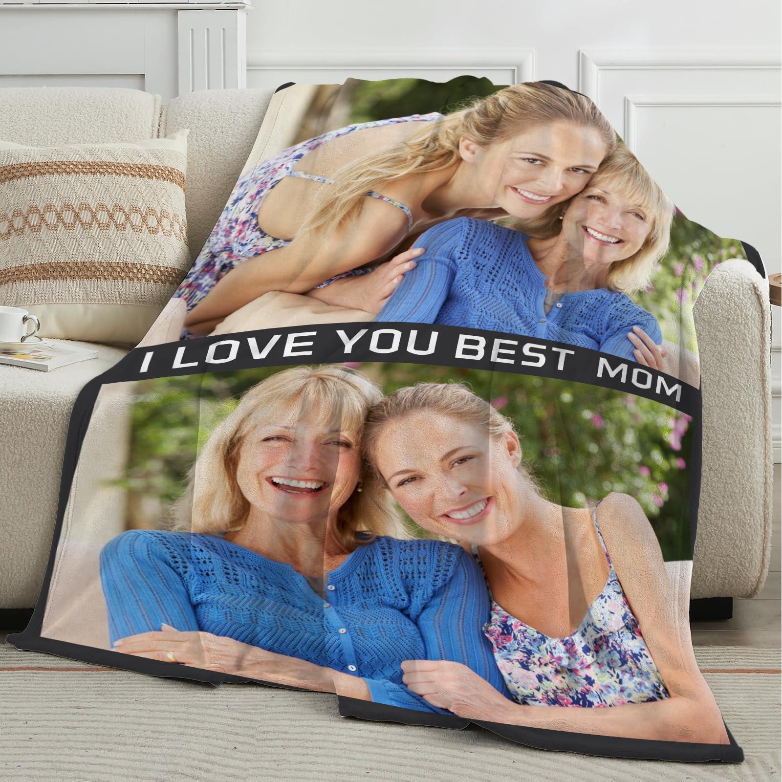 Generic Generic Mom Blanket for Mother Custom Photo Blanket with Photos Personalized Soft Flannel Mothers Blanket Birthday Gifts for Mother 50x60 Inch