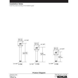 Kohler Showerarm/6 Ceiling Mount