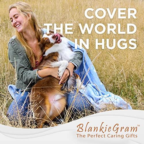 BlankieGram.com BlankieGram Healing Thoughts Throw Blanket, Comfort Gifts, Spread Positive Energy, Send Hugs with Inspirational Blanket, Perfect Get Well Gifts for Women, Men and Children - 50\"x60\" (Grey)