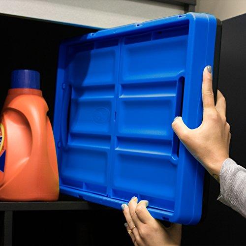 CleverMade CleverMade Collapsible Storage Bin, Royal Blue, 3PK - 62L (16 Gal) Stackable Storage Containers, Holds 100lbs Per Bin - Plastic Storage Bins for Organizing, Closet Storage, Garage Storage