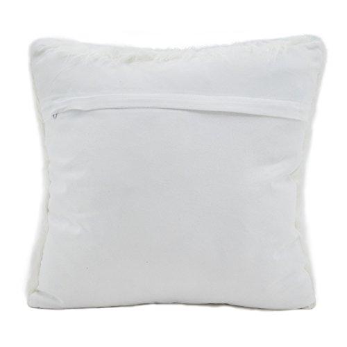 SARO LIFESTYLE SARO LIFESTYLE 802.I18S Cheveux Collection Long Hair Faux Fur Throw Pillow, Ivory, 18\"