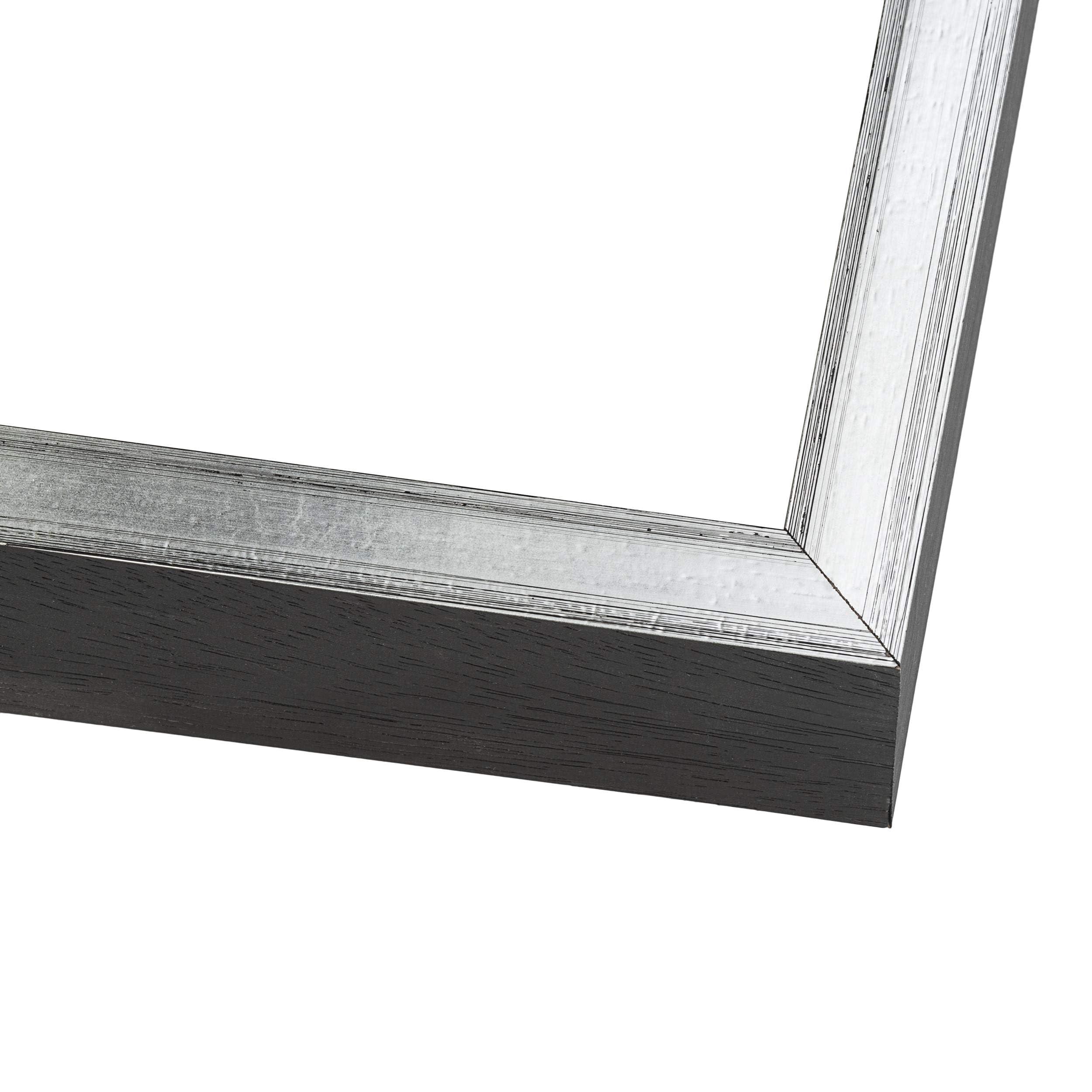 CustomPictureFrames.com 9x12 Shadow Box Frame Silver | 1.375 Inches Deep Real Wood Contemporary Shadowbox Display Frame | UV Resistant Acrylic Front, Acid Free Backing, and Hanging Hardware | Venus Picture Frame Style