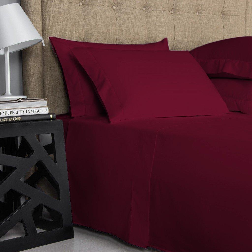 Sophia Cotton Club Cal-King Size Sheets Luxury Soft 1200-TC Heavy Egyptian Cotton - Sheet Set for Cal-King Size (72x84) Mattress Fits 24-26 Inches Fully Elastic Deep Pocket (Solid, Burgundy)