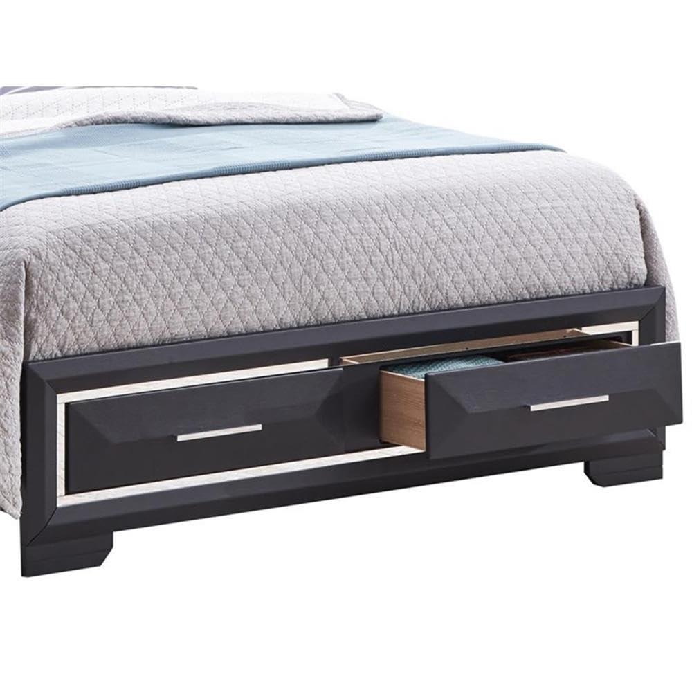 Glory Furniture Glory Furniture Liverpool Contemporary Wood Veneer King Storage Bed in Black