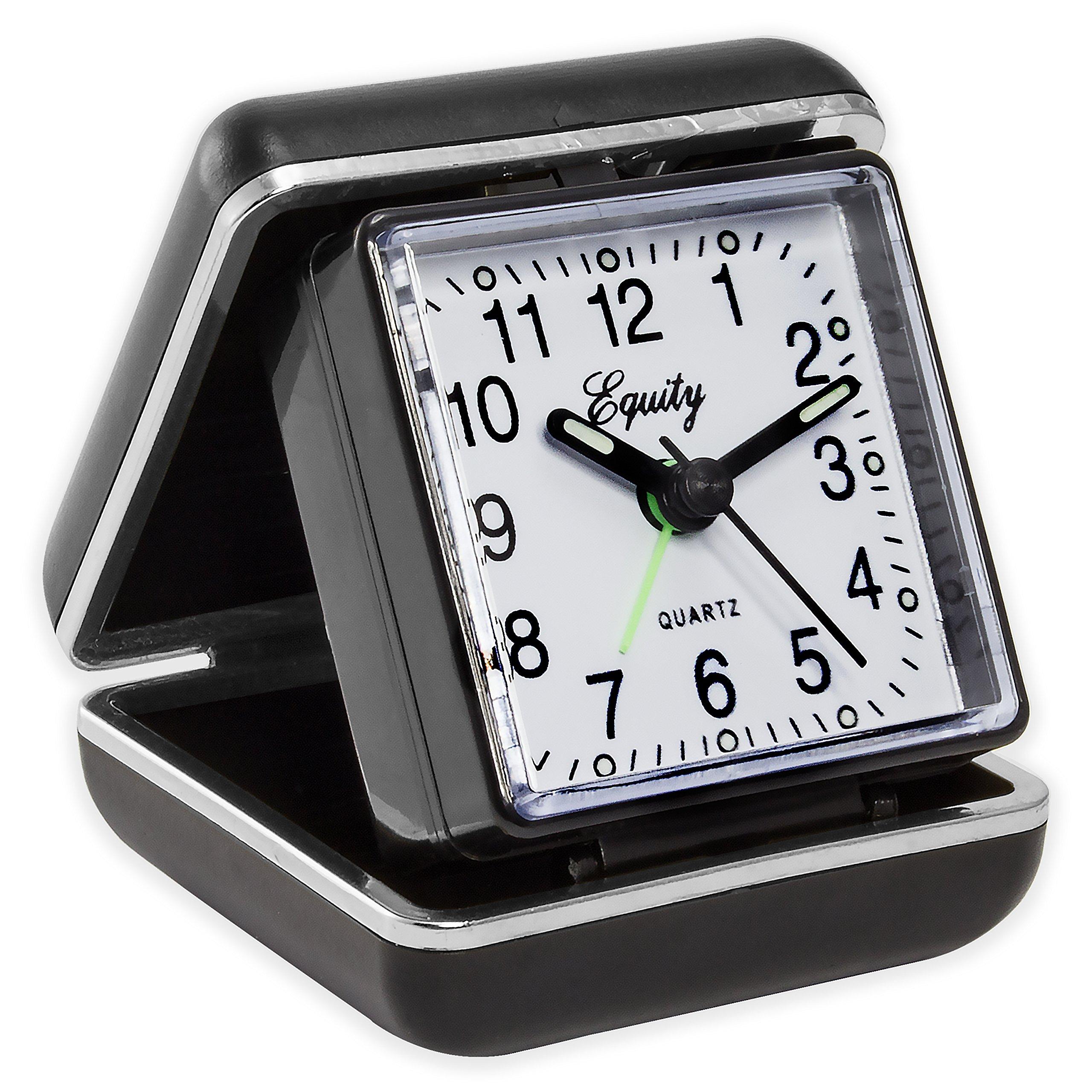 Equity by La Crosse Equity by La Crosse Quartz Analog Fold-Up Travel Alarm Clock, Pack of 1, Black