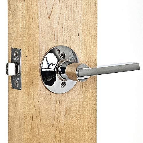 SCHLAGE SCHLAGE F10 LAT 618 Residential F10LAT618 Latitude Lever Passage Lock with 16080 Latch and 10027 Strike Bright Finish, 1 Pack, Polished Nickel