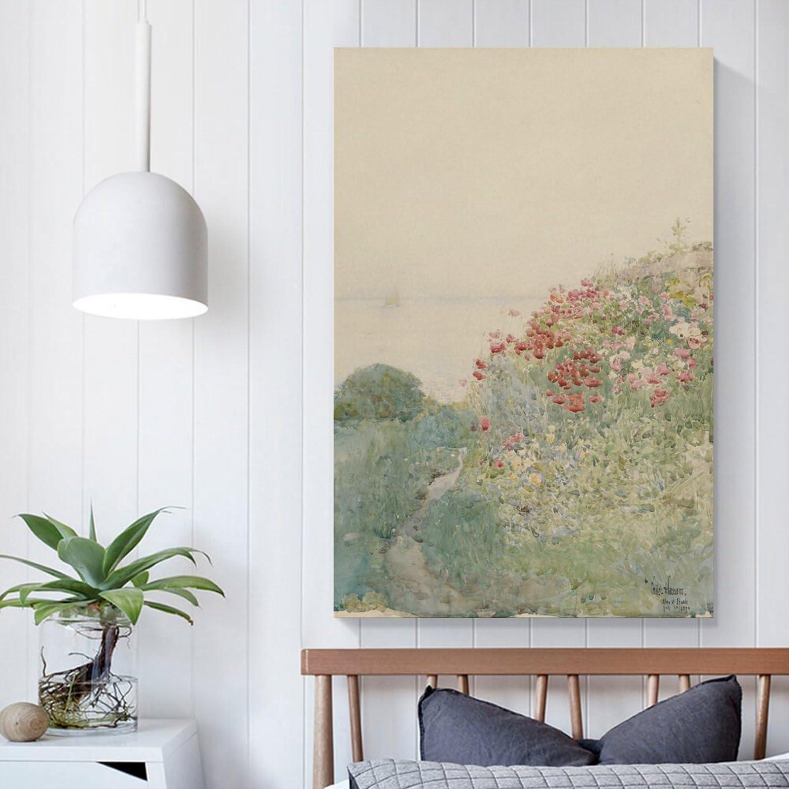 Generic Frederick Childe Hassam Field of Poppies Isles Of Shoals Painting On Canvas Wall Art Poster Scroll Picture Print Living Room Walls Decor Home Posters 20x30inch(50x75cm)