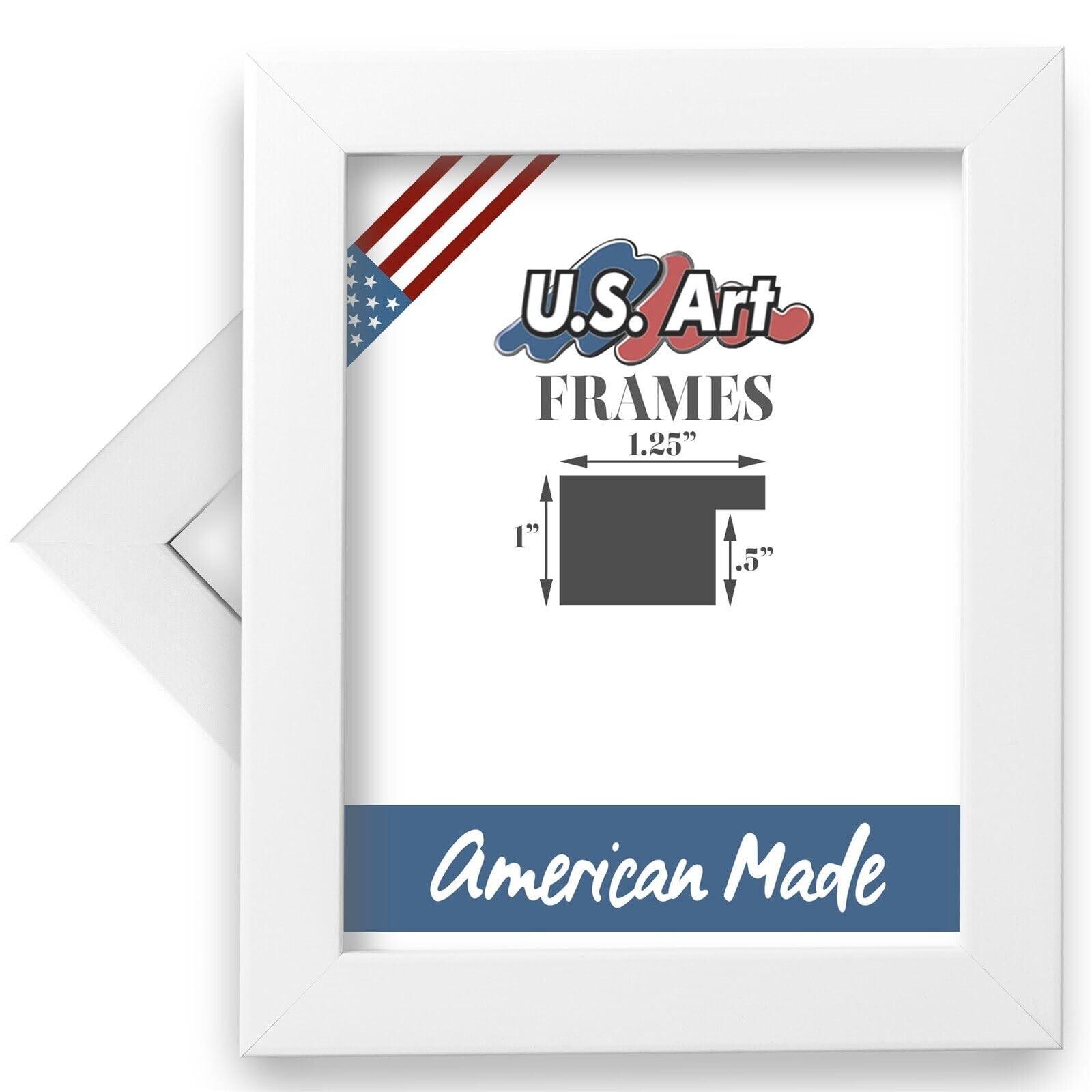 US Art US Art Frames 18x20 Chalk White Flat 1.25 Inch, Smooth Wrapped Finish Wood Composite Wall Decor Picture Poster Frame