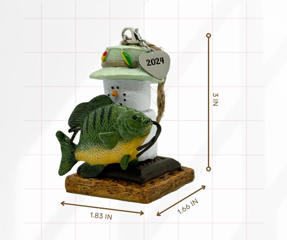 elskandi S\'Mores Biggest Catch Fish Ornaments for Christmas Tree, Gone Fishing Ornament for Dad, Father\'s Day and Birthday 2024