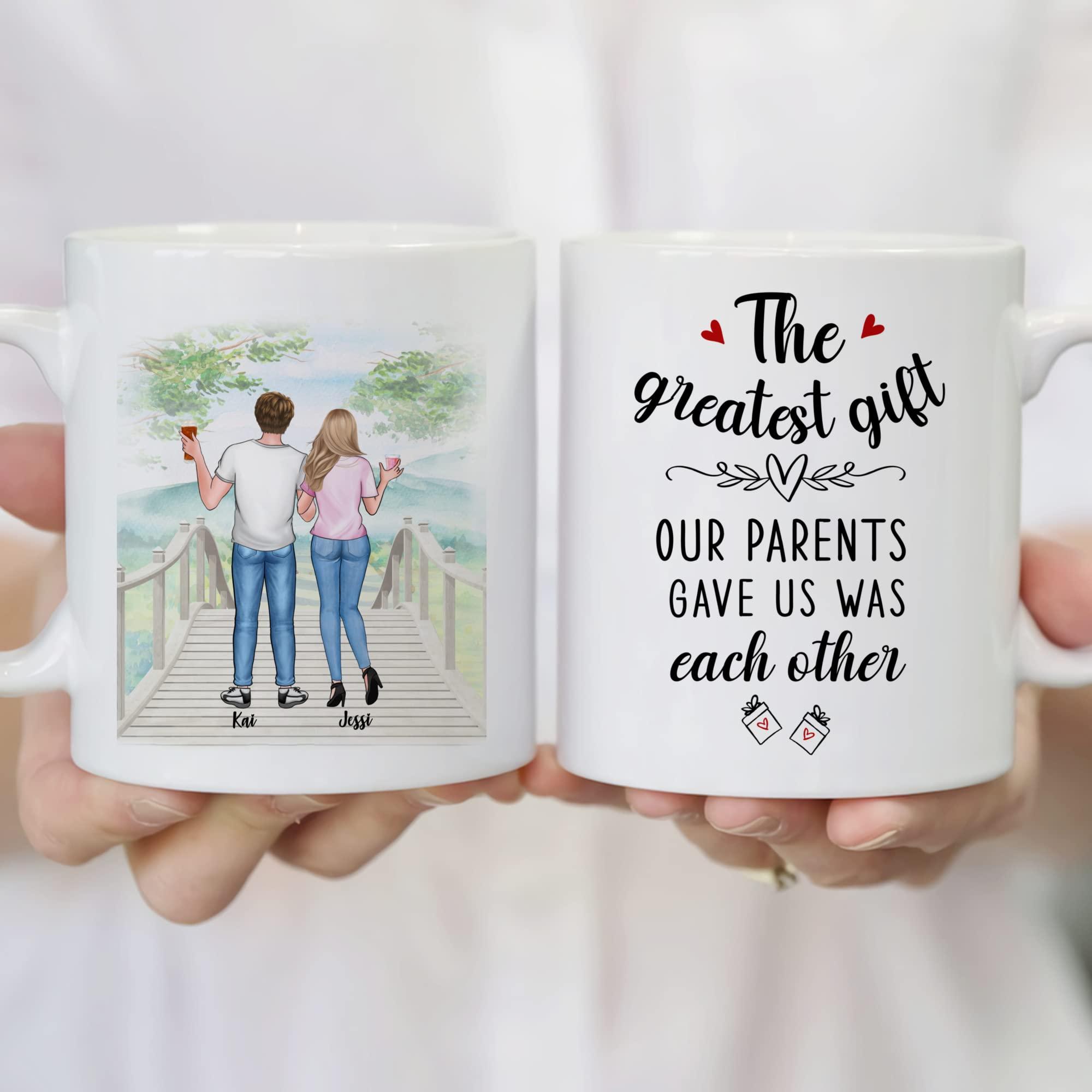 Gossby GOSSBY Personalized Custom Mug (2 Person) The greatest gift our parents gave us was each other Custom Sister Mug from Sister, Sister Coffee Mug with Names, Personalized Sisters Cups, Christmas or Birt