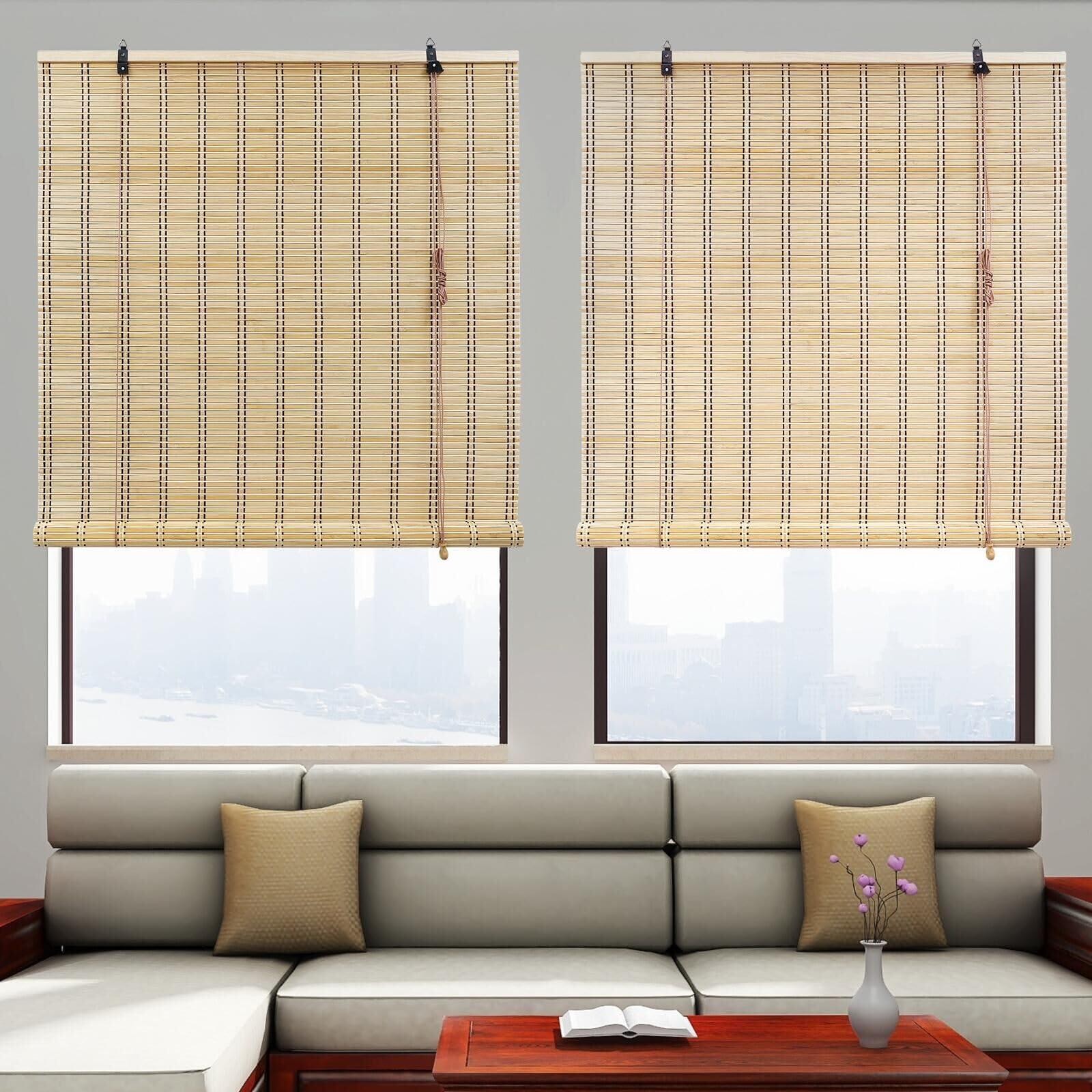ORNDSDM ORNDSDM Custom Bamboo Blinds - Indoor & Outdoor Shades for Windows, Patio, Balcony & Courtyard