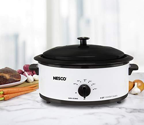 Nesco Nesco 4816-14 Porcelain Roaster Oven, 6 quart, White