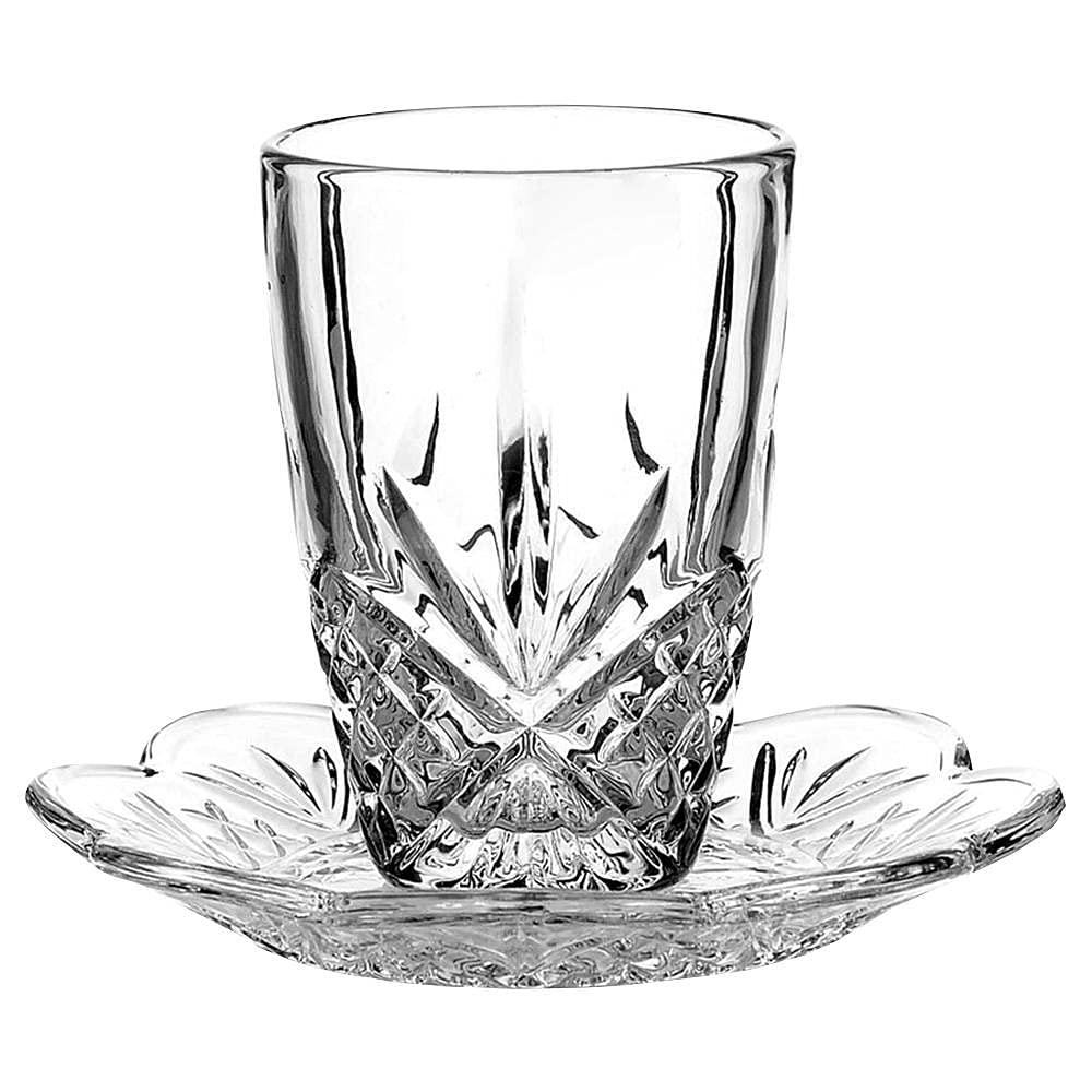 Godinger Godinger Kiddush Cup and Plate Set, Crystal Glass Kiddush Cup - Dublin Collection