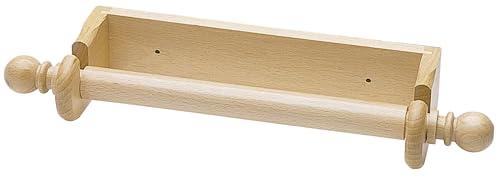 Kitchen Craft KitchenCraft Wall Mounted Kitchen Roll Holder to Fit 25 cm Paper Towels, Beechwood, Brown