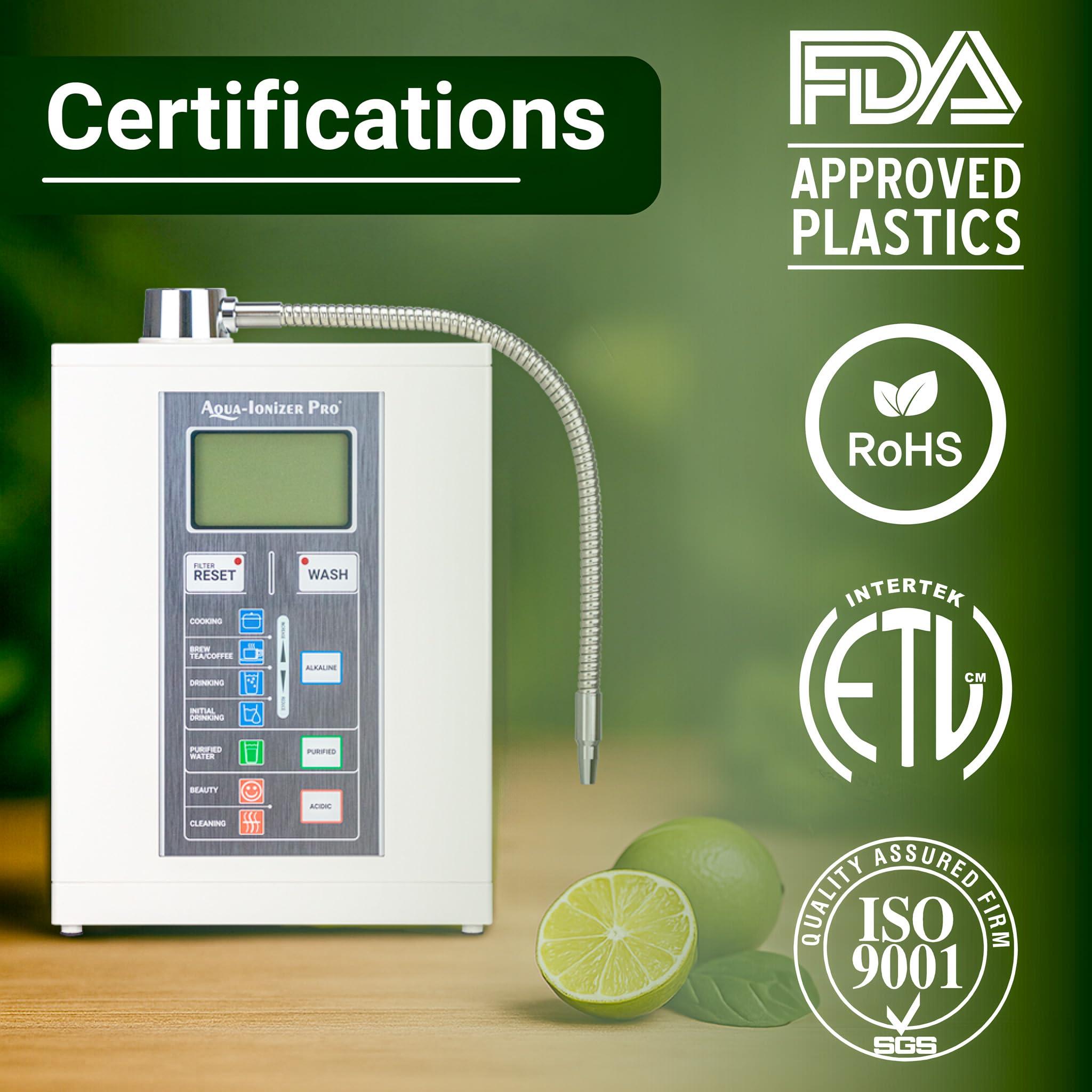 Aqua-Ionizer Pro Aqua Ionizer Deluxe 7.0 | Water Ionizer | Alkaline Water Filtration System | Produces pH 4.5-11.0 | Up to -800mV ORP | 4000 Liters Per Filter | 7 Water Settings