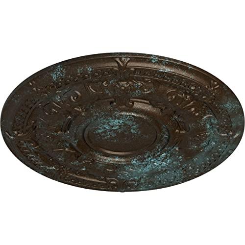 Ekena Millwork Ekena Millwork CM33DABBS Dauphine Ceiling Medallion, 33 7/8\"OD x 1 3/8\"P (Fits Canopies up to 13 1/4\"), Hand-Painted Bronze Blue Patina