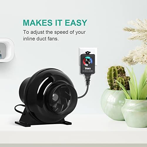 iPower iPower Variable Fan Speed Controller Adjuster Cordless for Duct Inline Exhaust Vent Blower, HVAC, 350W, 1 Pack