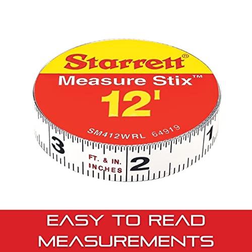 Starrett Starrett Tape Measure Stix with Adhesive Backing - Mount to Work Bench, Saw Table, Drafting Table - 1/2" x 12', English Metric, Right-Left Reading - SM412WRL