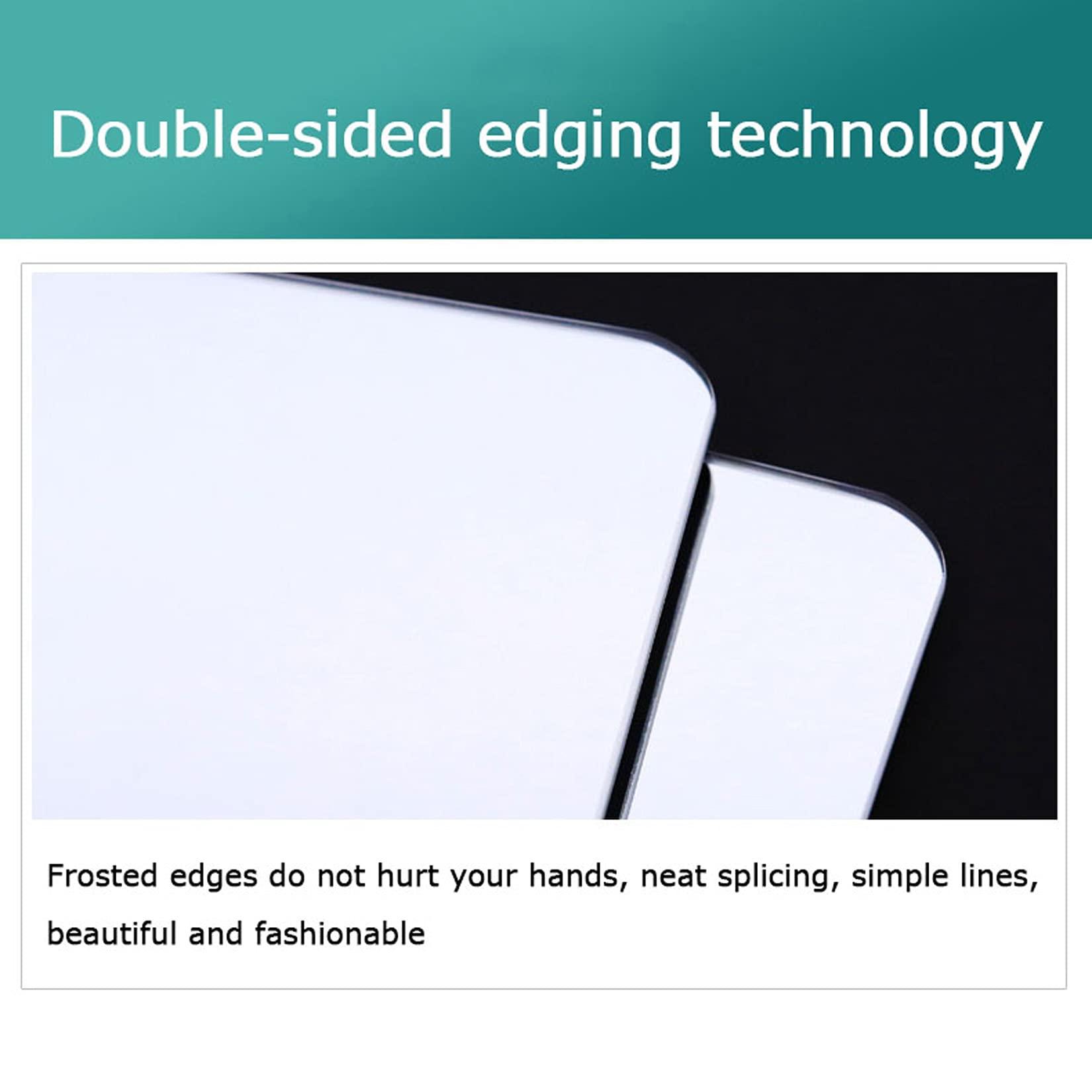 Byrotson Byrotson 4Pcs Square Glass Mirror Wall Stickers, DH Full Length Mirror Tiles Self Adhesive Frameless Mirror Sheets for Living Room, Dorm and Bathroom,Rounded,50x50cm