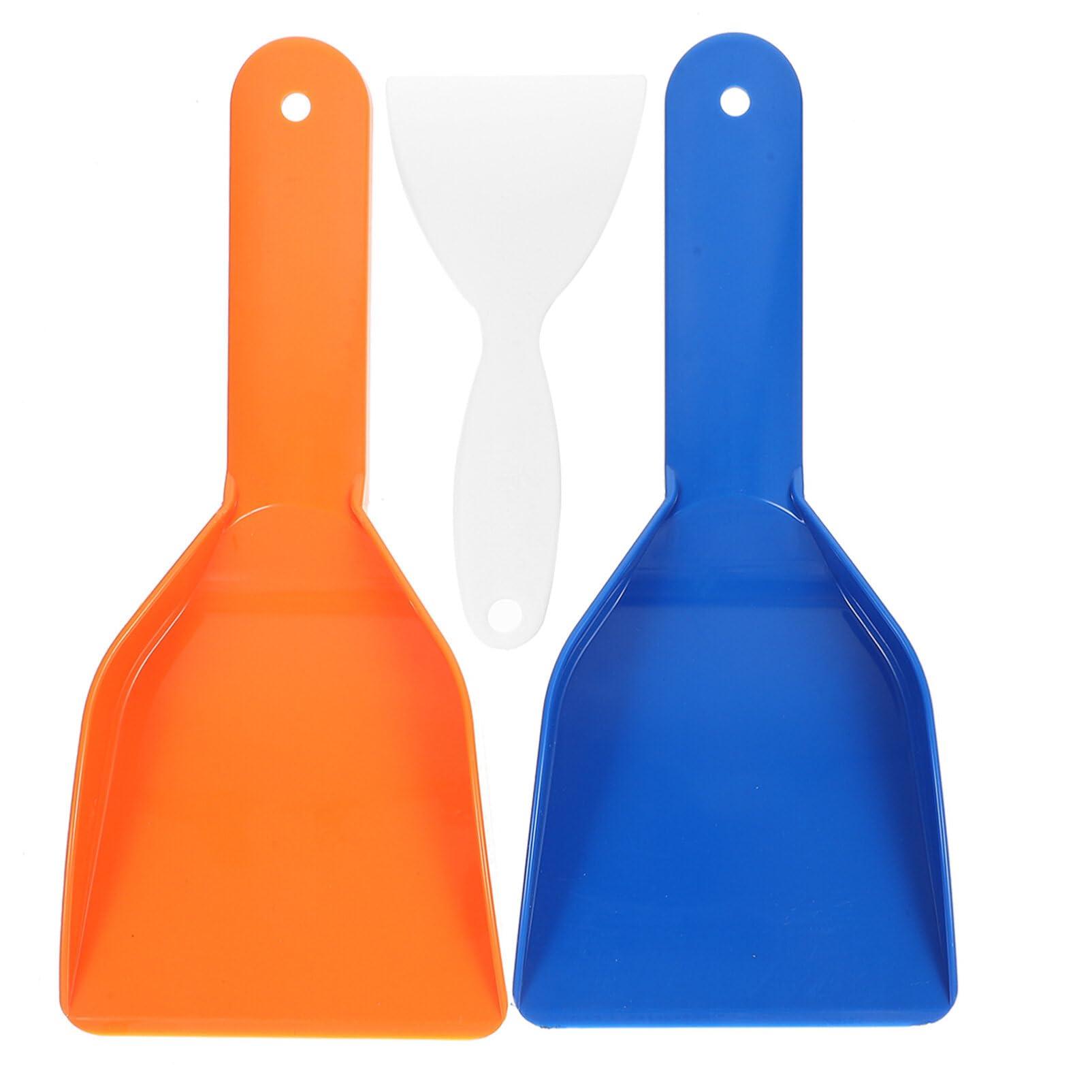 Happyyami Happyyami 3pcs Plastic Freezer Scraper Car Snow Scraper Ice Scraper for Refrigerator Frost Remover Tools Flat Freezer Removal Fridge Defroster Ice Removal Scooper Snow Plow Household Pp