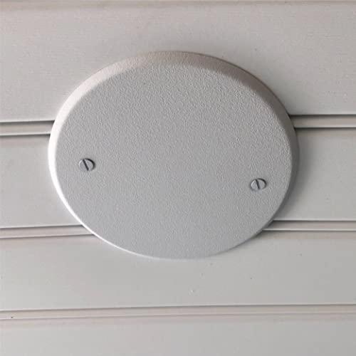 TayMac TayMac LPB3400 Flat Round Blank Plate Metallic 5 4-Inch. Box Mount, White Finish