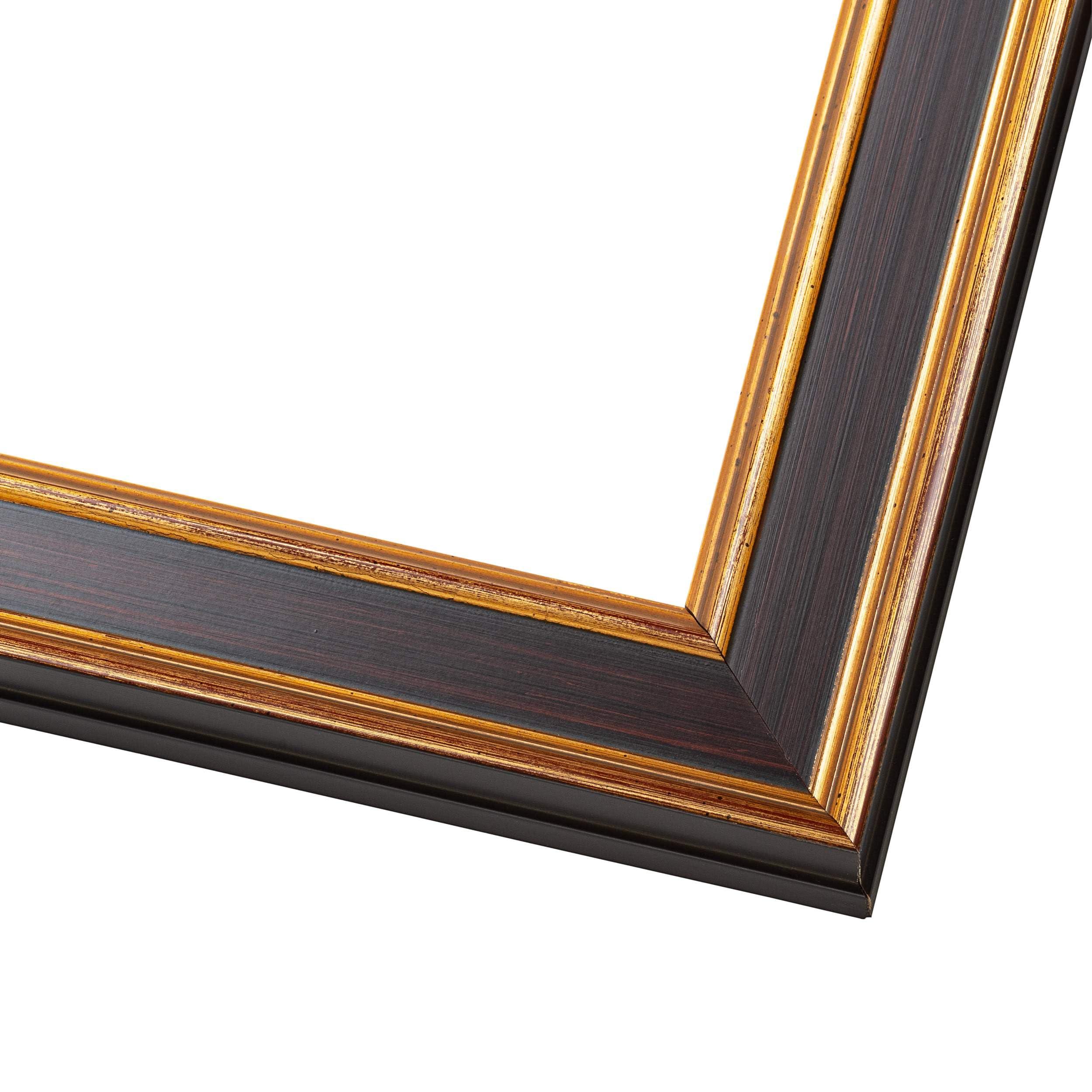 Poster Palooza 16x16 Frame Gold Brown Plein Air | 1.75 Inch Moulding Width | Solid Wood Picture Frame with UV Acrylic Plexiglass, Foam Board Backing & Hanging Hardware Included