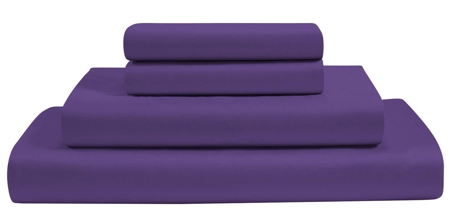 Kings Loft Kings Loft Luxury Waterbed Sheets Queen Size 800 Thread Count 100% Cotton 4 Peice 10 Inches Deep Pocket Attached Waterbed Sheet Set in Solid (Purple, Queen)