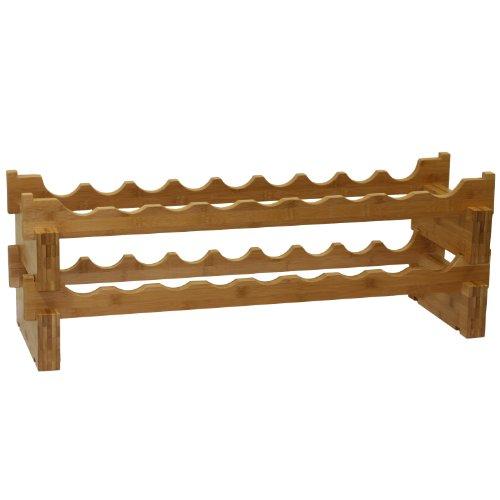 Oceanstar Oceanstar 18-Bottle Stackable Bamboo Wine Rack