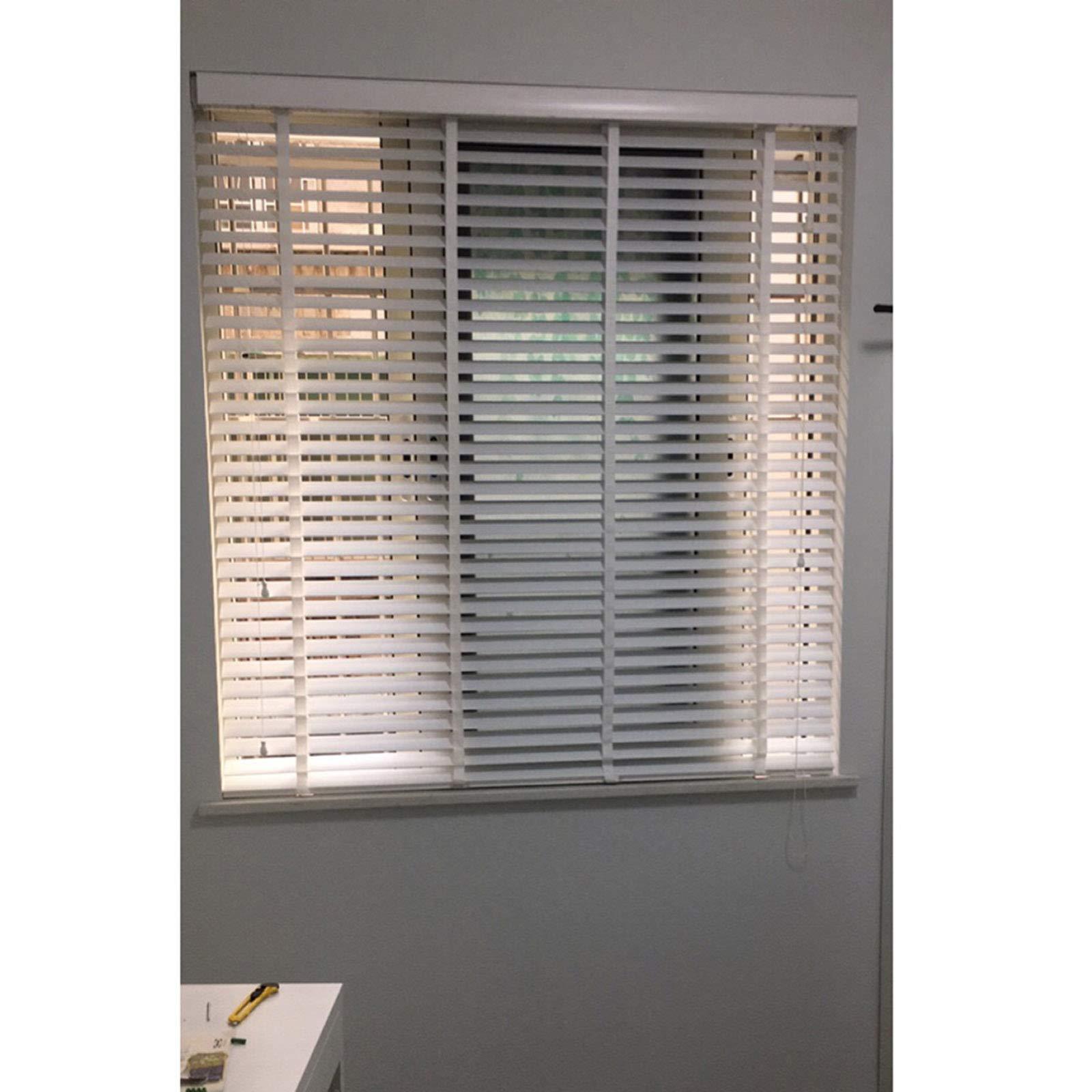 Jolan Faux Wood Blinds for White,Translucent Real Wood Blinds,Indoor/Window/Bedroom,Blackout Blinds,Smooth,No Burrs.,124x112cm/49x44in