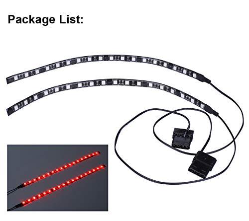LEDdess DS LED Light Strip RED Computer Lighting with Magnetic for PC Case Lighting Kit (2Pack,30CM, Molex Connector, S Series)