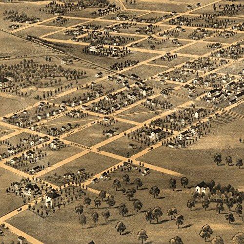 Historic Prints Historic Prints 18\" x 24\" 1869 Aerial View of The City of Mexico Audrian County Missouri
