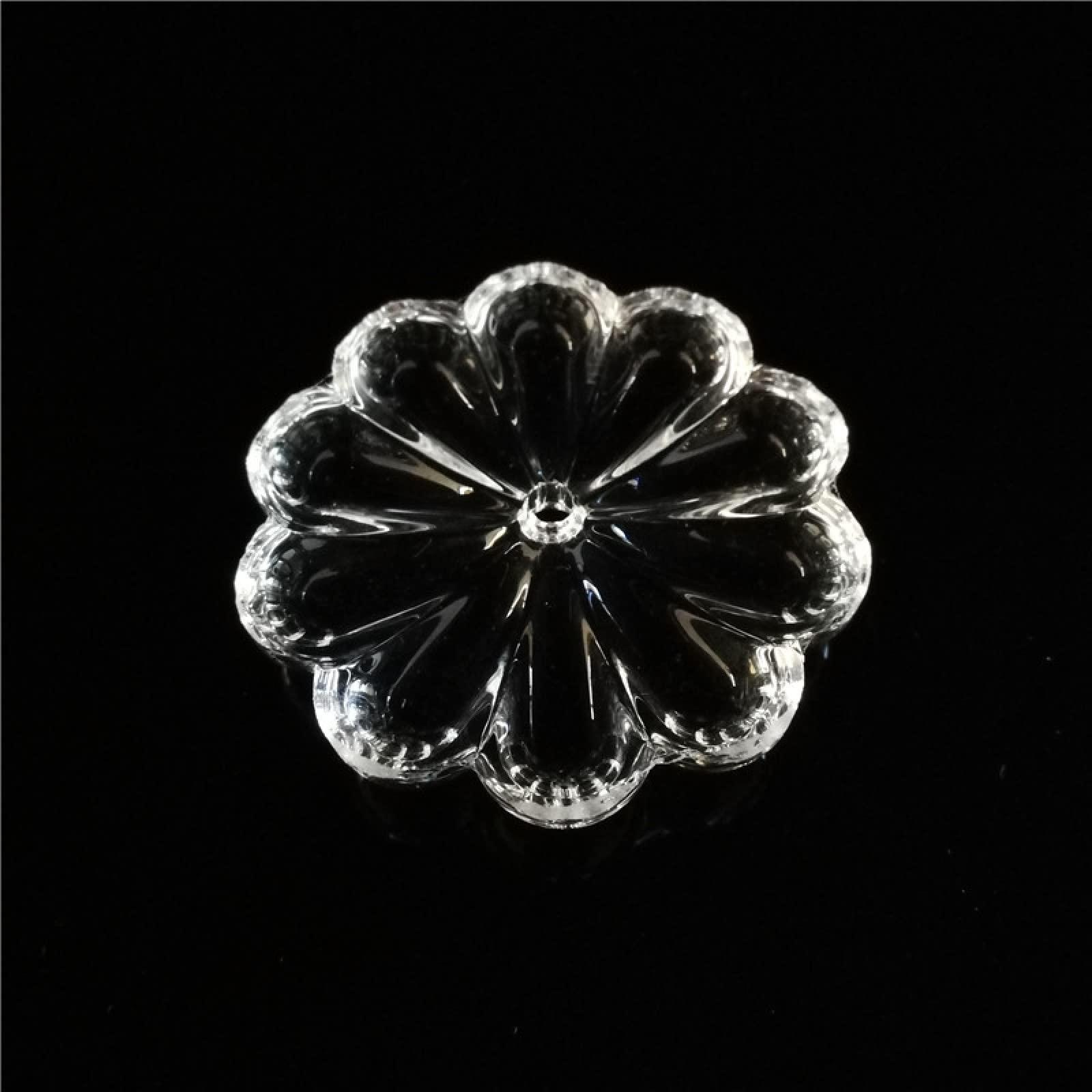MYMEO All Sizes Clear Crystal Rosettle Beads Chrysanthemum Shape Glass Chandelier Parts for Curtain DIY Decoration,20mm 200pcs