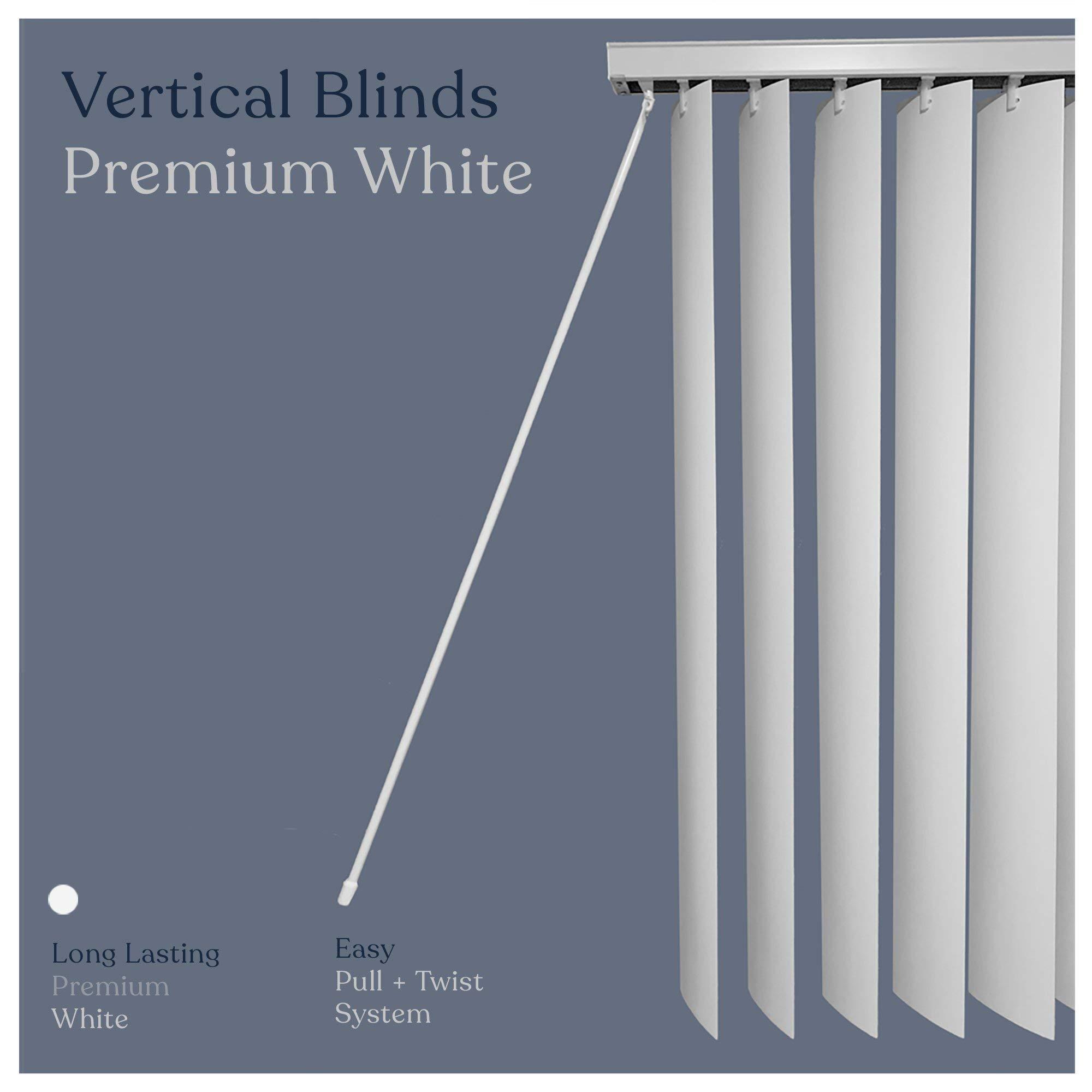 Mood Mood Vertical Blinds | for Sliding Door, Patio Door, French Door | 63 inch Blinds for Windows | Premium White | 63 x 60