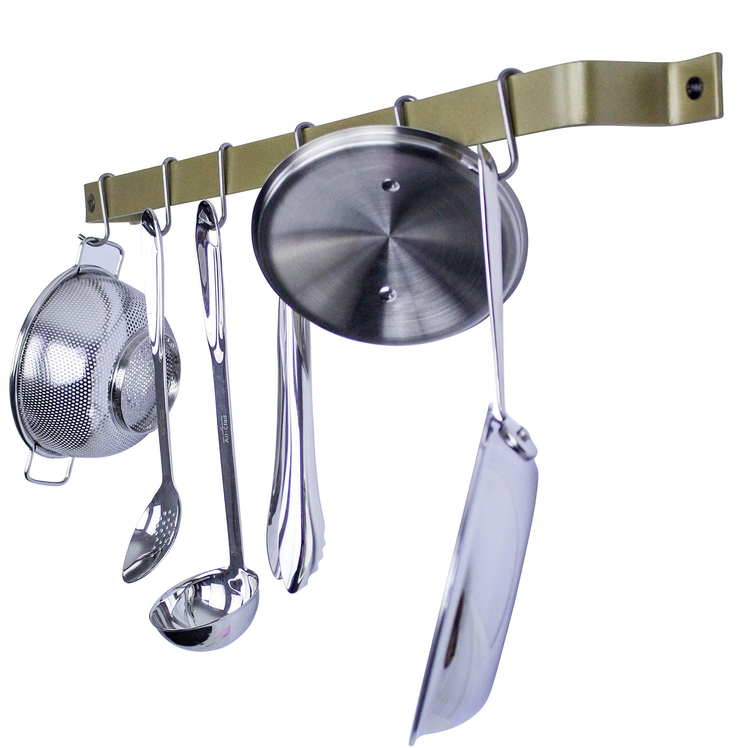 Enclume Enclume Handcrafted 36" Easy Mount, 6 Hooks, Brass Wall Rack