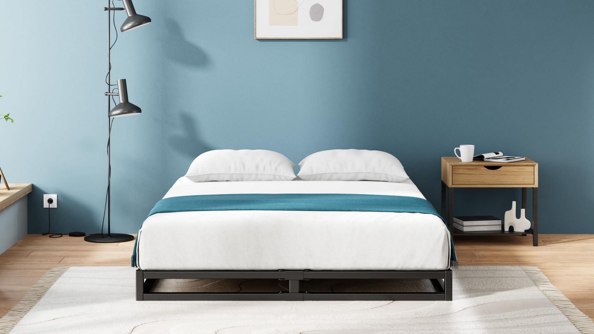 Zinus Zinus Joseph Low Profile 6 Inch Platform Bed Frame, Wood Slat Support, No Box Spring Needed, Eco Friendly WonderBox(TM) Packaging, Easy Assembly, Black, Twin