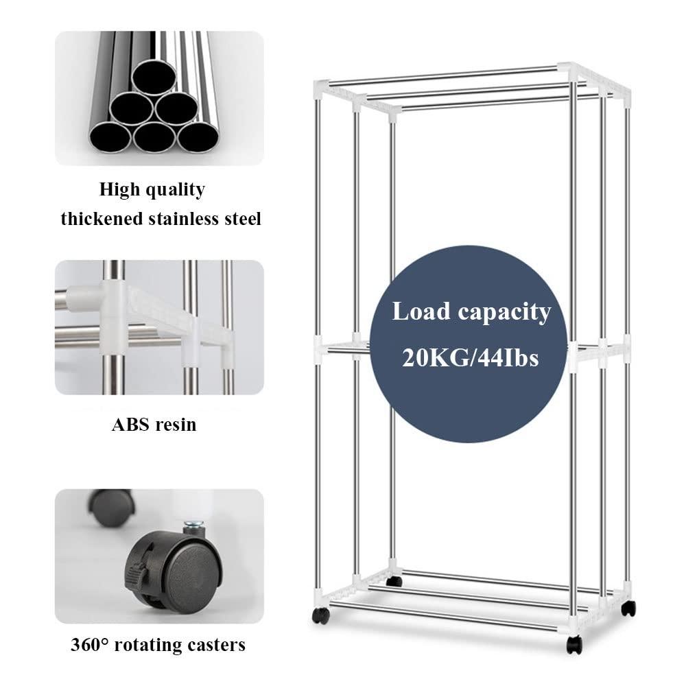 GWWGWW 2/3-Tier Home Clothes Dryer With Remote Control,2300W Electric Heated Airer Drying Rack,Folding-Dry Machine Energy-Efficient Wet Laundry Warm Air Drying Wardrobe,240min Adjustable Timer,Energy-Efficie