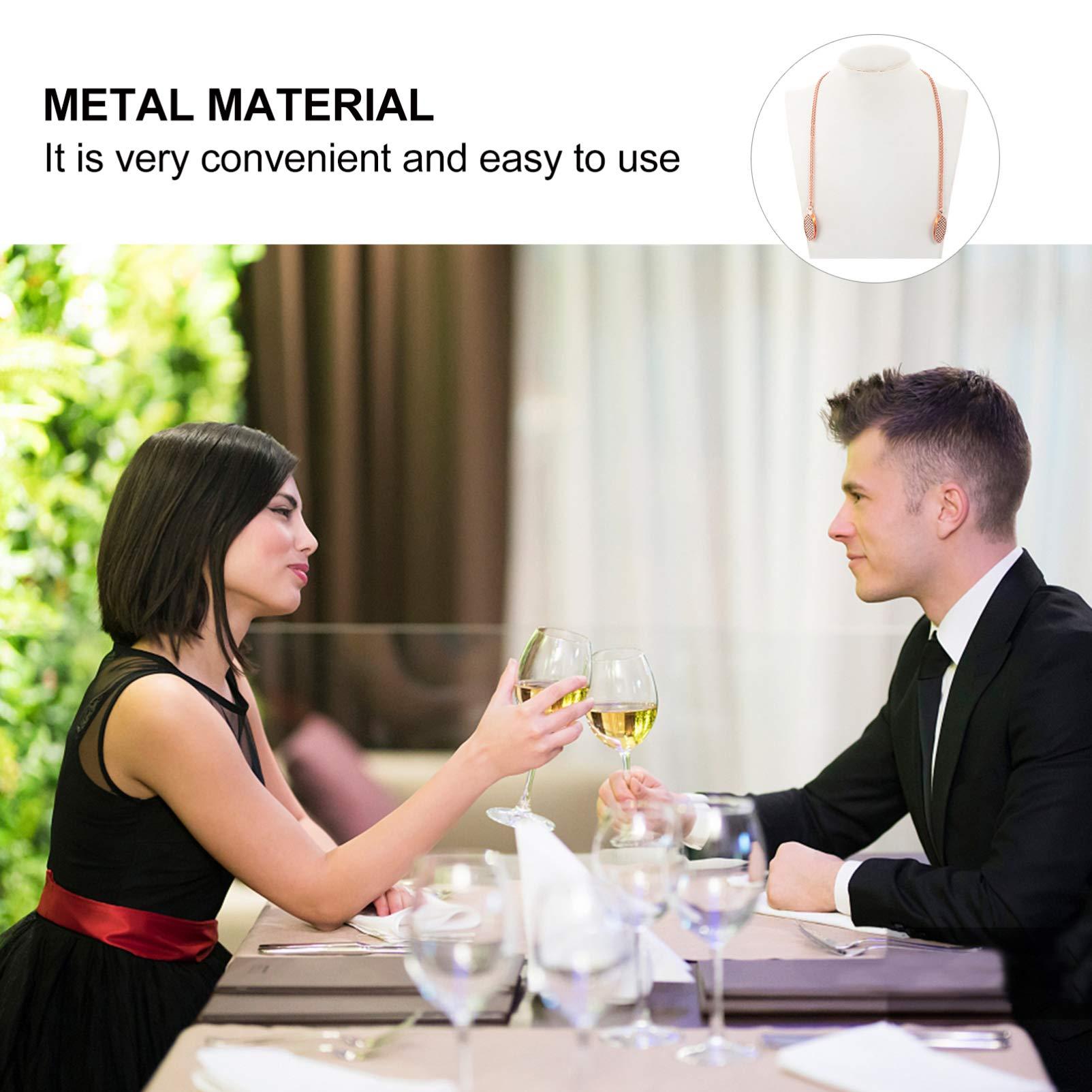 VAKUUM VAKUUM Serviette Neck Chain 5pcs Napkin Clips Bib Holder Clips Metal Towel Apron Bib Chain Clips for Adult and Elderly Dinner Supplies Dental Bib Clips