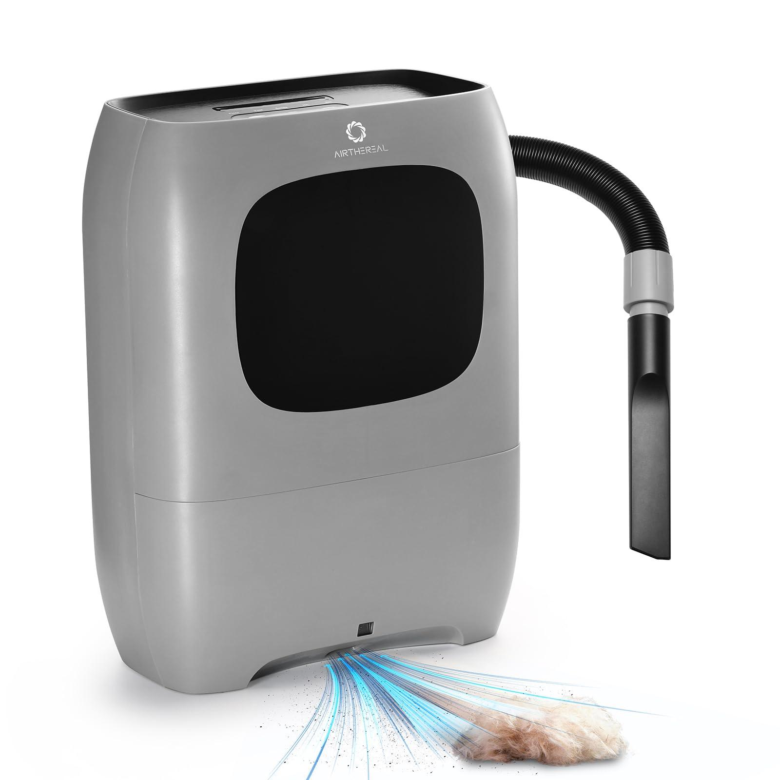 AIRTHEREAL AIRTHEREAL T1 Touchless Vacuum Automatic Dustpan with 2 Operation Modes - Ultra Fast & Powerful Corded Canister Vacuum for Sweeping Salon, Pet Hair, Food, Dirt, Kitchen, 20Kpa Max Suction