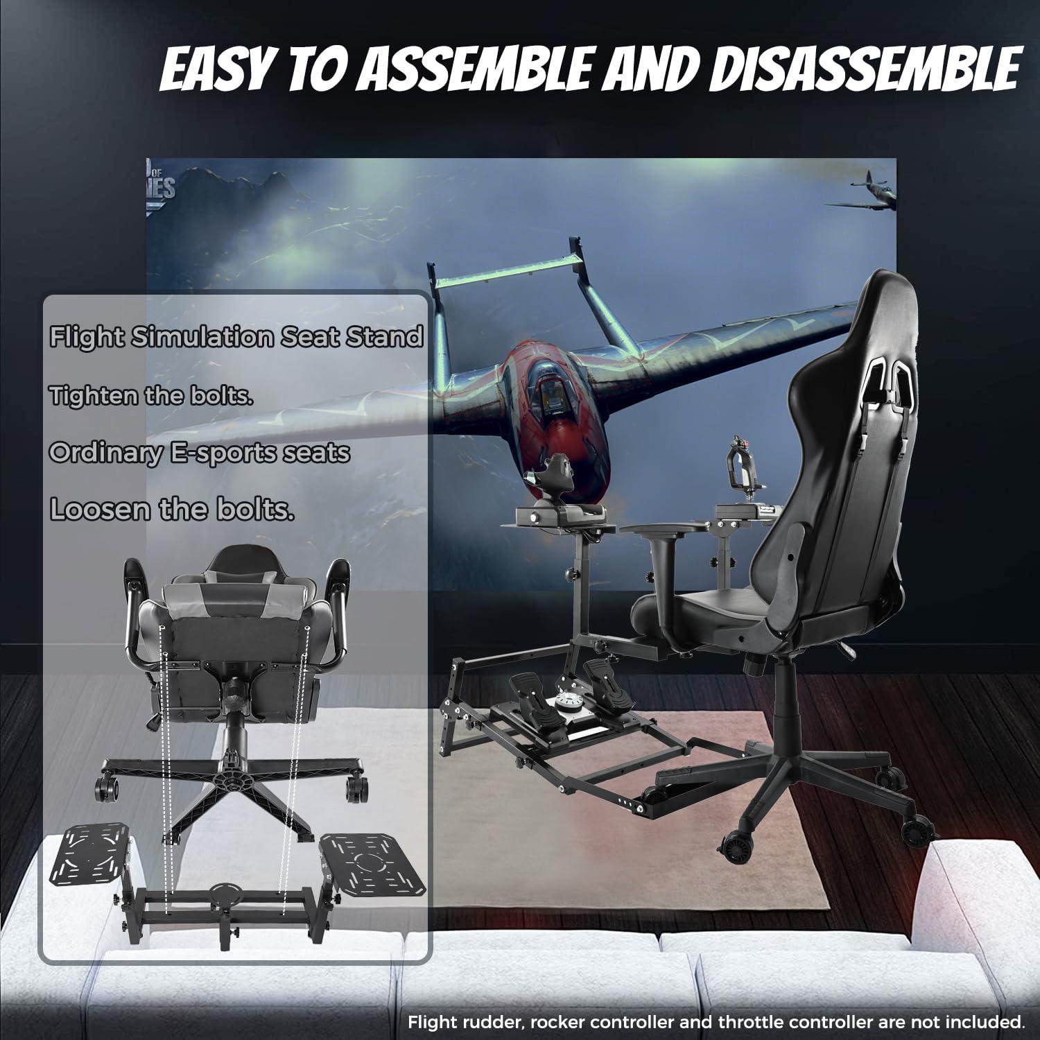 Gazzyt Gazzyt X52 Flight Simulator Cockpit Playseat with Foldable Pedal Stand Fit for Logitech X52PRO X56, Thrustmaster,Hotas Warthog, Not Included Pedals, Joystick and Throttle