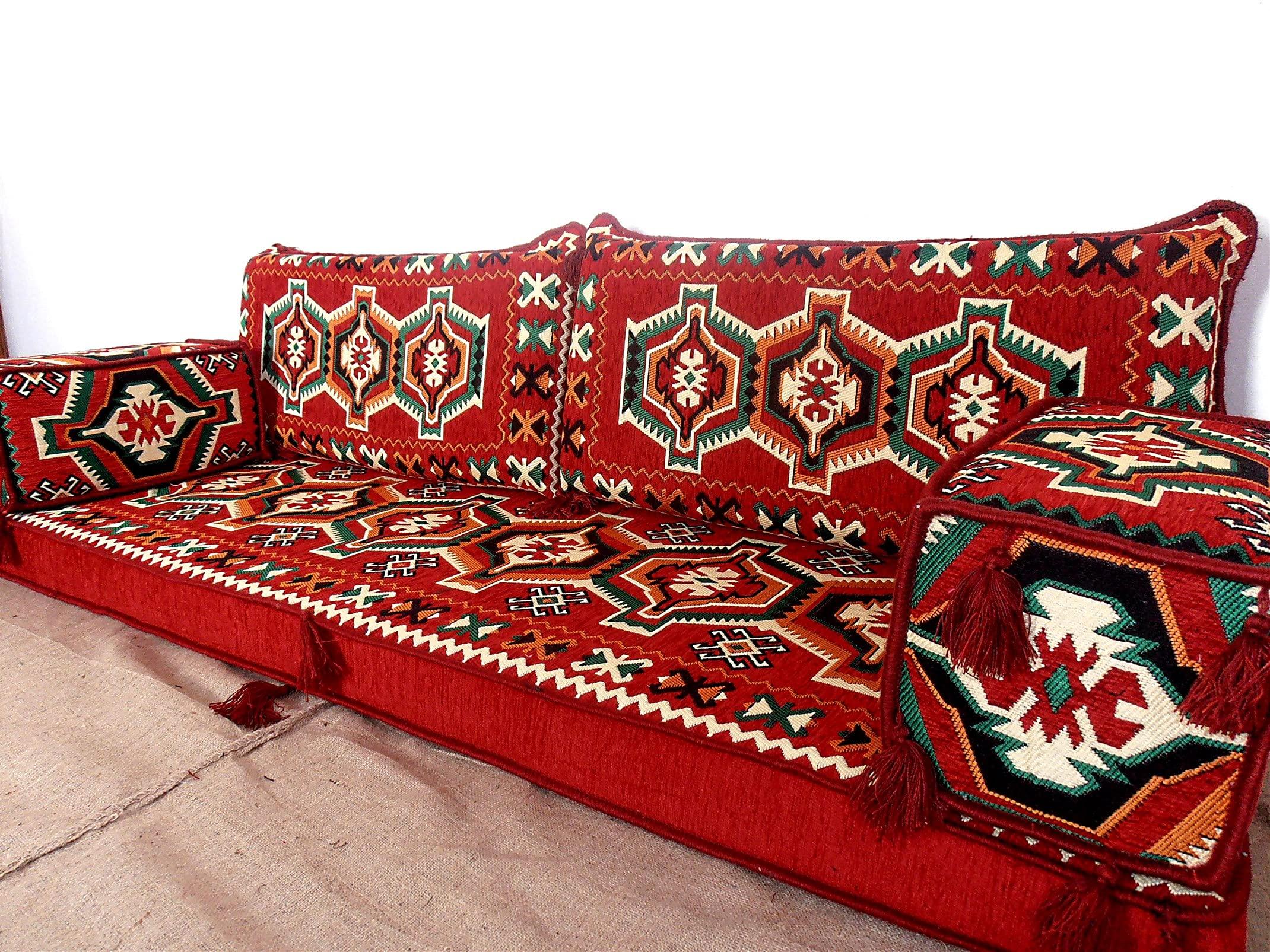 mysticalanatolia Arabic Majlis Sofa For Living Room, Arabic Furniture, Arabic Jalsa, Arabic Couches, Loveseat, Bench Cushions, Pallet Sofas, Arabic School Floor Seating, Islamic Center Floor Sofa