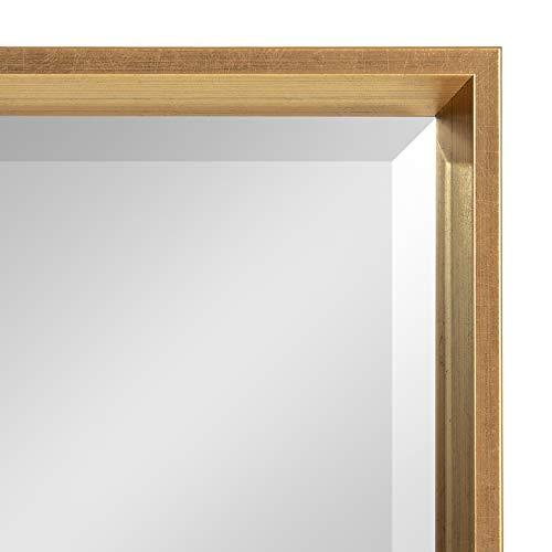 Kate and Laurel Kate and Laurel Calter Modern Framed Full Length Beveled Wall Mirror, 17.5x49.5 Gold