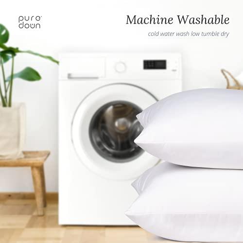 puredown puredown Feather Throw Pillow Inserts 22 x 22 (Pack of 2, White), Big Throw Pillows for Floor, Couch, Bed, Machine Washable
