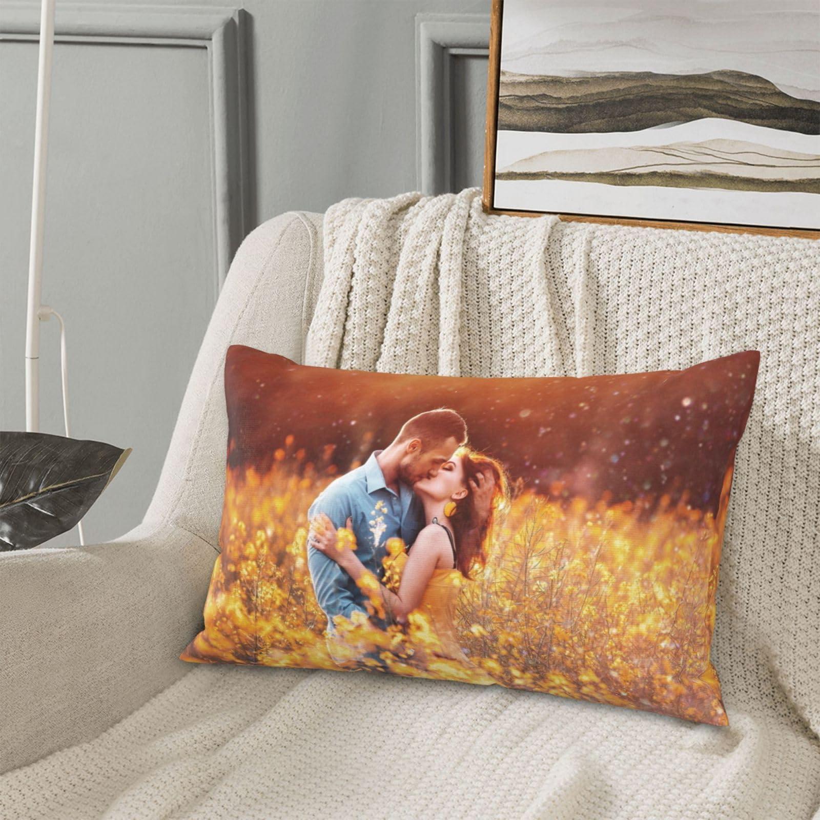 CLOAZKU CLOAZKU Customized Picture Pillow Covers, Customize Your Own Pillowcases with Image Text, Decorative Pillow Covers for Sofa Couches Bed Car, Chocolate, 16\"x24\"