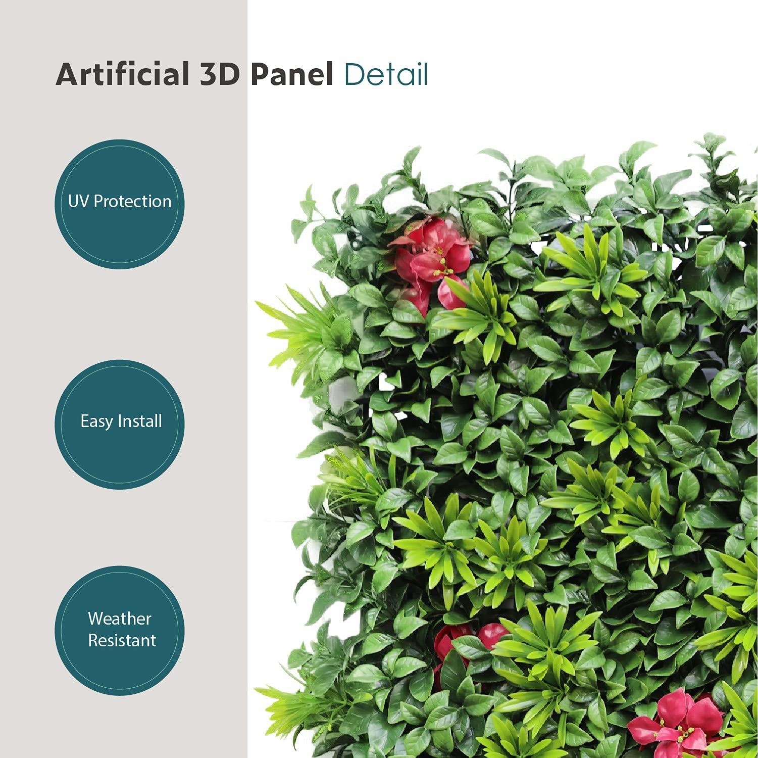 ECOOPTS ECOOPTS 40\"x40\" Faux Ivy Privacy Fence Screen Artificial Boxwood Panels Topiary Hedge Plants for Indoor Outdoor Decoration, 1 Mixed Leave, 23 Packs